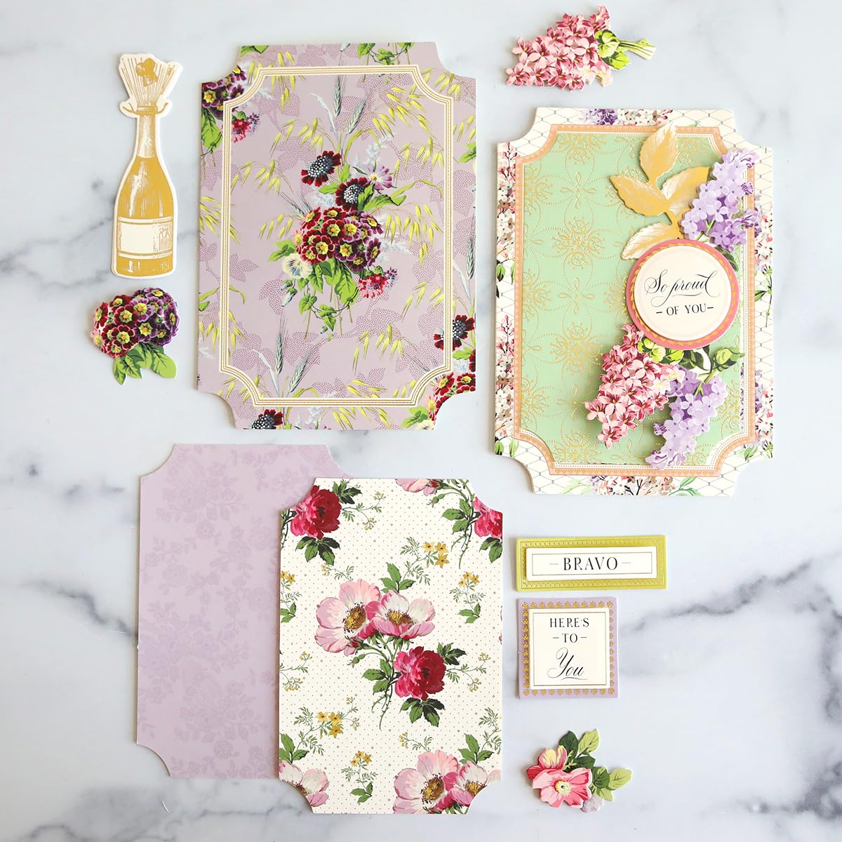 Anna Griffin Simply Congratulations Card Making Kit - Complete Crafting Set for 12 Distinctive Greeting Cards, Includes Embellishments, Ribbons & a Frosted Box Anna Griffin