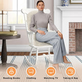 ROFIEJOX Rocking Chair Cushion - Chenille Fabric, High-Density Sponge, Durable Comfort Non-Slip Bottom Tufted Seat Pads with Ties, Chenille︱Oyster White, 44x19x4 inch ROFIEJOX