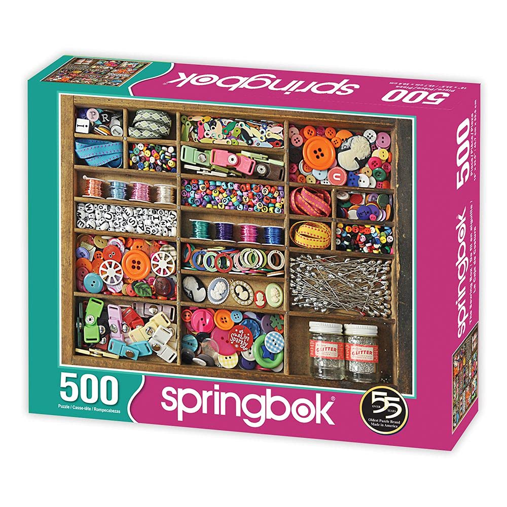 Springbok's 500 Piece Jigsaw Puzzle The Sewing Box, Multi Springbok