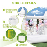 White Bounce House 13x12x10 FT Inflatable PVC Commercial Bounce Castle House for Wedding Birthday Party Indoor Outdoor with Blower Ninghaovov