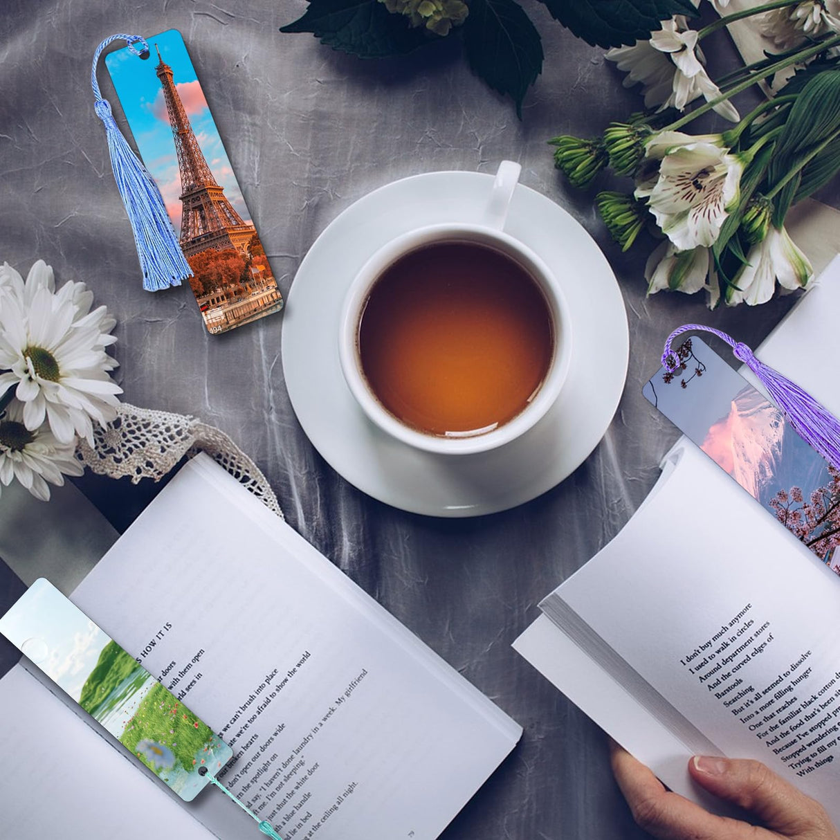 30 Pcs Sublimation Bookmarks Double Sided, 6" x 1.5" Sublimation Bookmark Blank Bulk Plastic Sublimation Blanks DIY Bookmarks with Hole and Colorful Tassels for Crafts Gift (Ultra Thin Plastic) ToBeAce