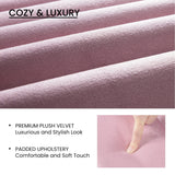 SHA CERLIN King Bed Frame/Velvet Upholstered Platform Bed Frame with Headboard/Strong Wood Slats Support/Mattress Foundation/No Box Spring Needed - Pink SHA CERLIN