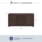 BELLEZE Sideboard, Console Table Or Buffet with Three Drawers & Four Shelves, Space Saving Media Storage Cabinet, Holds Up to 70lbs - 60 Inch - Hilo (Espresso) BELLEZE