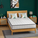 PayLessHere 10 Inch Innerspring Queen Mattress Medium Firm Hybrid Mattress with Removable Cover CertiPUR-US Certified Bed-in-a-Box Pressure Relief Foam Mattress,White PayLessHere