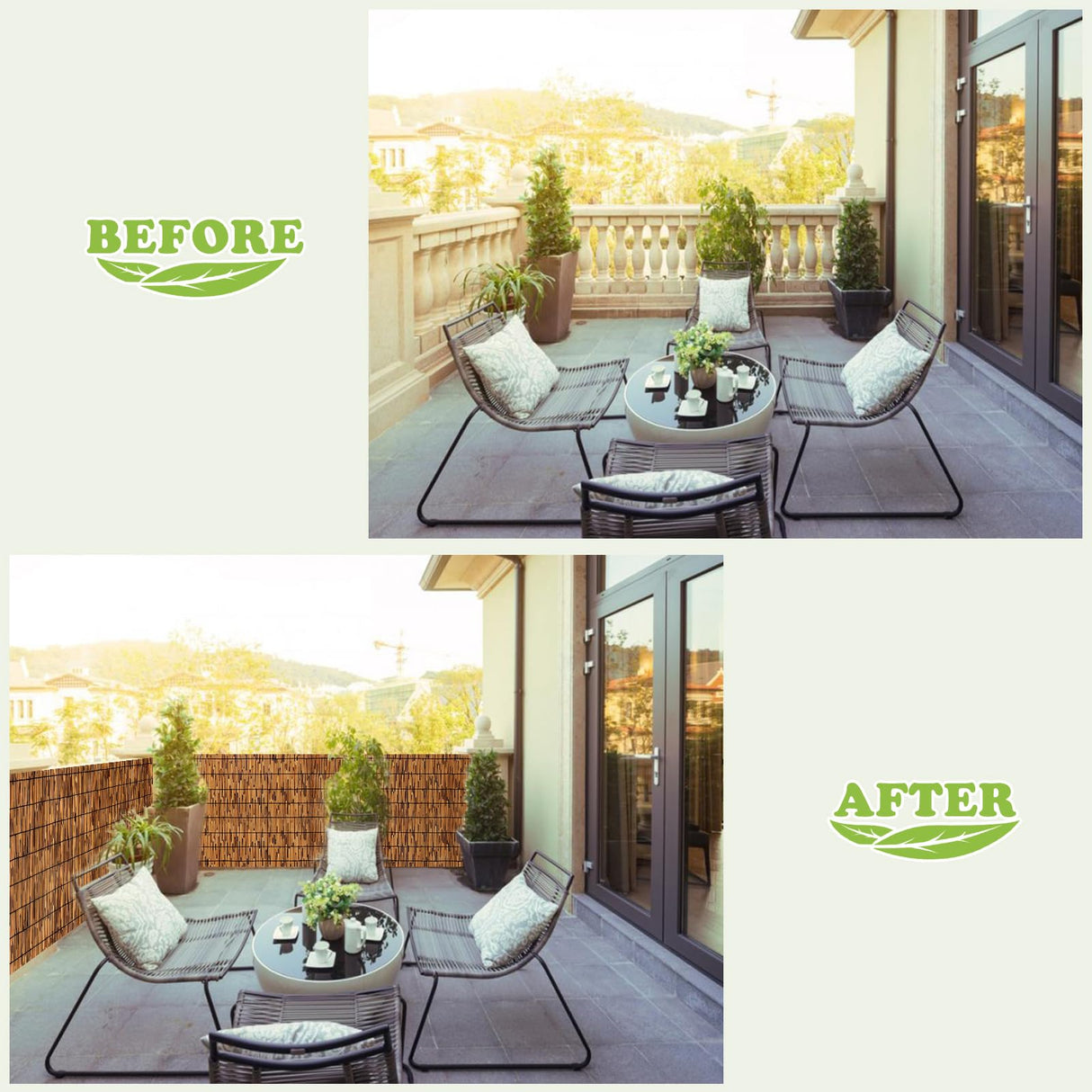 FENRUNXU Natural Bamboo Reed Fence,6FT X 16.4FT Reed Fencing Bamboo Fencing 6FT High Outdoor Privacy Reed Screening for Garden,Balcony,Backyard,Patio FENRUNXU