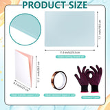 Tanlade 16 Pcs Sublimation Blank Set Included 6 Pcs 8 x 11 Inch Sublimation Cutting Board Blanks, Gloves, Tape, 8 Heat Transfer Paper, Glass Cutting Board for Heat Press Machine(Smooth Surface) Tanlade