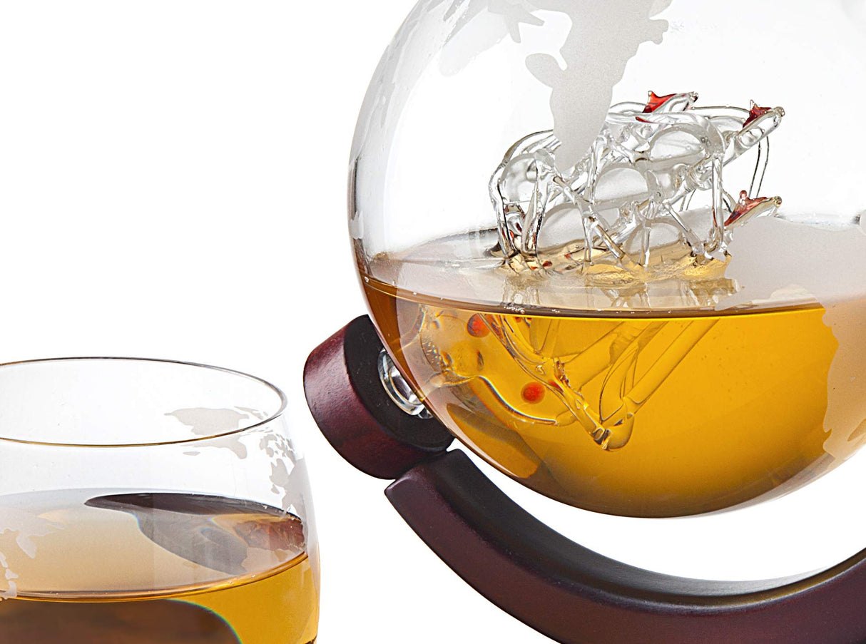 Godinger Whiskey Decanter Globe - for Liquor, Scotch, Bourbon, Vodka or Wine, Gifts for Men Dad - 850ml Godinger