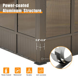 Domi 12'x20' Outdoor Sunroom Kit, Wall Mounted Solarium All Weather with 3 Sliding Double Doors, Aluminum Lean to Gazebo with Galvanized Steel Roof, Detachable PC Screen for Patio, Deck, Backyard domi outdoor living