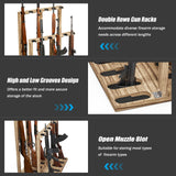 amoard Indoor Gun Racks, Wooden Free Standing Heavy Duty Shotgun Display Rack, Rifle Stand Organizer, 12 Rifles Storage Holder Wood Gun Rack (Carbonized Black) amoard