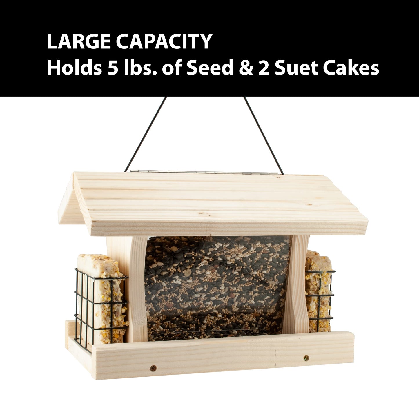 Woodlink Wood Bird Feeder with 2 Suet Cages, 5 lb. Capacity - WoodArtSupply