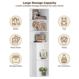 IRONCK 71" Tall Corner Cabinet with Doors, 5-Tier Open Bookcase and Bookshelf, Freestanding Display Storage Shelves Tall Bookcase for Bedroom, Living Room and Office, White IRONCK
