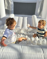 Inflatable White Bounce House for Kids with UL Blower-Portable, Large Ball Pool and Jump Space 3in1 Bouncy Castles A Spacious Joy-Room Bounce House for Kids 3-12 (Oxford material-13' L X 8' W X 8' H) Cessbong