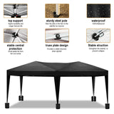 Susici 10x20 Pop Up Canopy Outdoor Tent Party Tent with 6 Sidewalls, Wedding Party Tent Outdoor Canopy Waterproof UV50 Canopy Tent Event Shelter for Parties, 6 pcs Weight Bag,Carry Bag,Black susici
