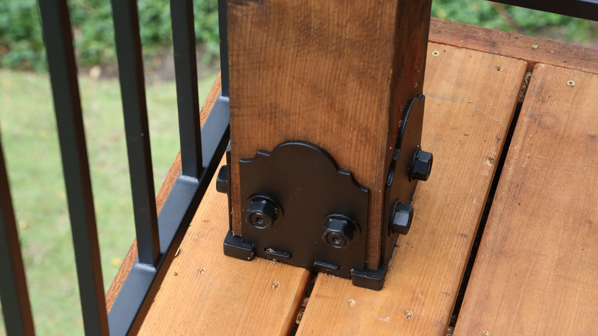 Ozco Building Products 56608 Laredo Sunset 6x6 Post Base Kit, (1 per Pack),Black Ozco Building Products