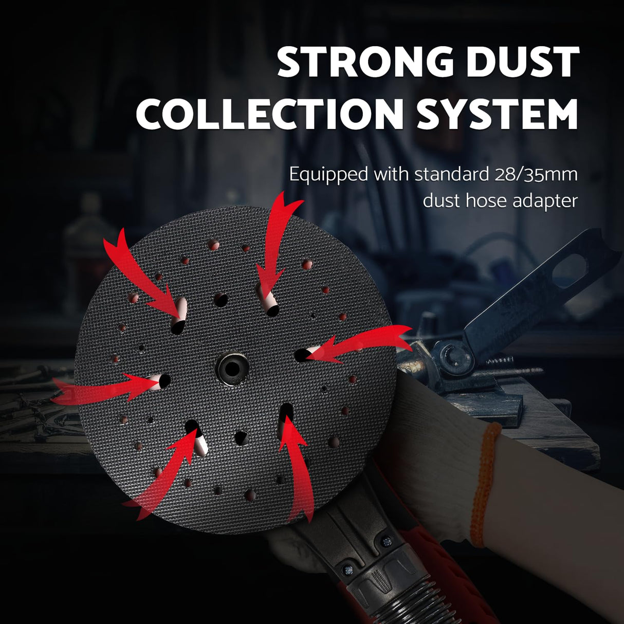 S&F STEAD & FAST Electric Random Orbital Sander with Vacuum Attachment 120V 350W, Professional-grade, with 5 inch 6 inch Backing Pads, Quiet, Powerful, Low Vibration, for Woodworking, Auto Body Repair S&F STEAD & FAST