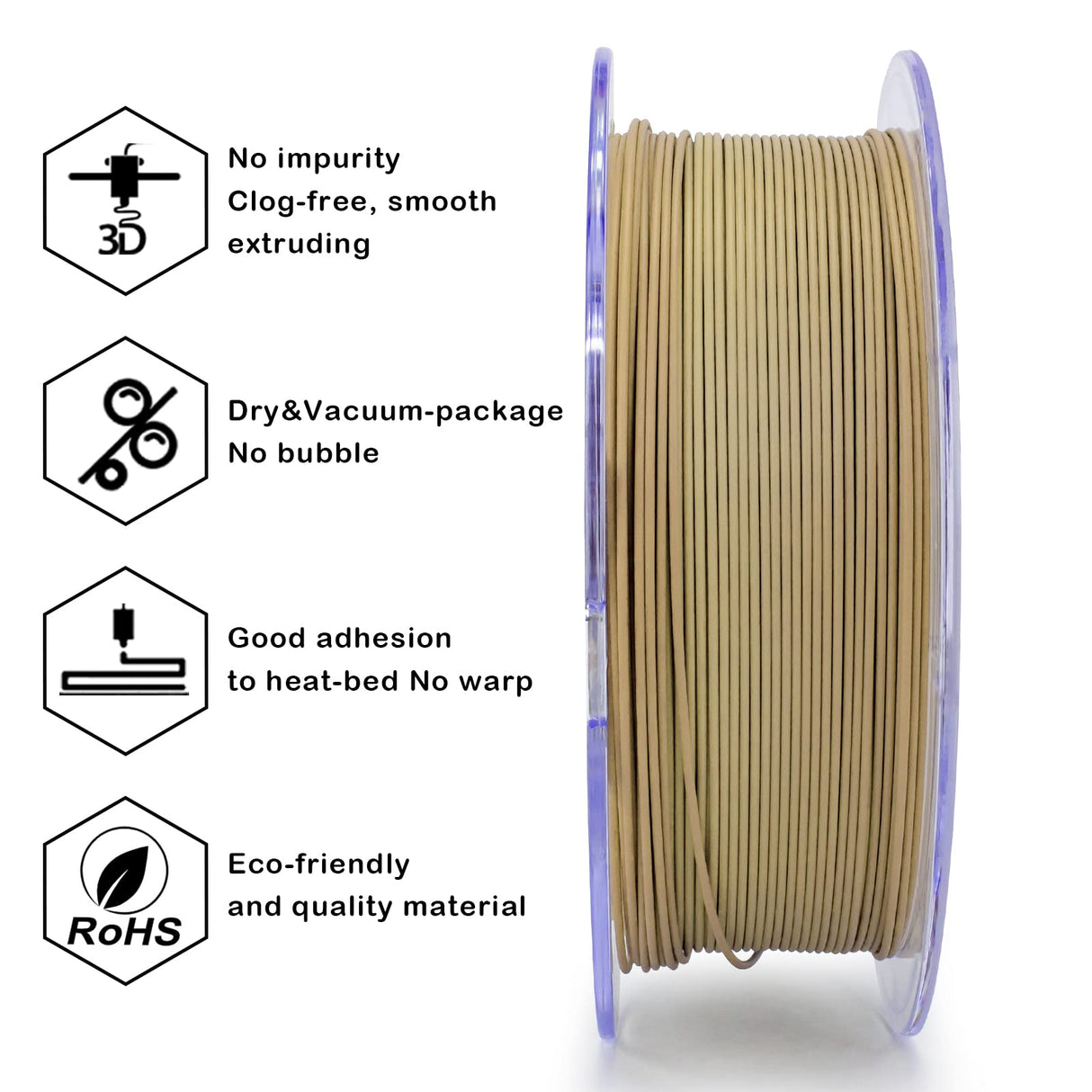 ZIRO 3D Printer Filament,Matte PLA Filament 1.75mm,Multicolor Rainbow PLA Filament,1KG/2.2lb,Wood Grain ZIRO