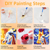 Paint by Numbers for Adult with Frame, Giraffe Paint by Numbers Kit for Adults Beginners, DIY Acrylic Painting on Canvas for Home Wall Art Decor 7.8x11.8Inch (with Frame Easel) Mandun
