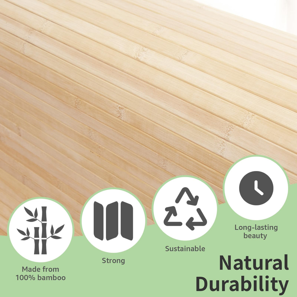 Art3d 48 x 96 Inch Natural Bamboo Wall Panel for Interior Wall Decor, Flexible Pole Wrap Wainscoting Wall Cladding Paneling for Living Room, Bedroom, Office, Kitchen Island, Light-carbonized Art3d