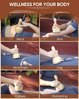 ONUEMP Wooden Therapy Cup with Roller, Wood Therapy Massage Tools, Maderoterapia Kit Colombiana, Fascia Roller for Body Shaping, Lymphatic Drainage, Cellulite Remover, Muscle Relief ONUEMP