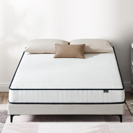 Z-hom Queen Mattress 8 Inch, Queen Size Mattresses Hybrid Innerspring Mattress in a Box, Queen Foam Spring Mattress with Motion Isolation & Pressure Relief for Queen Bed Frames, Medium Soft, White Z-hom