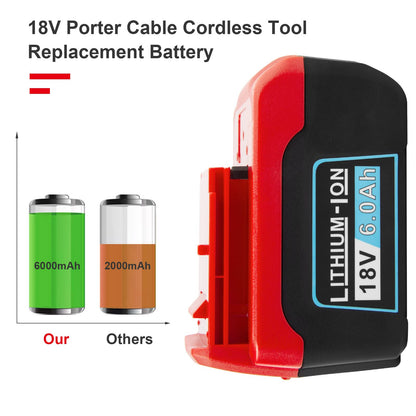 Futurebatt [1-Pack] High-Output 6000mAh [Lithium-Ion Type] 18V PC18B Battery for Porter Cable 18-Volt Battery PC18B PC18BL PCC489N PC18BLEX..., Only Can Charged with Charger PCXMVC PCLMVC (No - WoodArtSupply