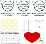 ChiaoGoo Twist Red Lace Shorties 2 & 3-Inch Large Blue 7230-S Interchangeable Knitting Needle Set, 10-Pairs Sizes US 4, 5, 6, 7, 8, Stainless Steel with 3 Cords with Project Bag ChiaoGoo