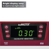 Calculated Industries 7210 AccuMASTER PRO Digital Torpedo Level and Protractor | 10” Inch | Neodymium Magnets | Bright LED Display | IP54 Dust/Water Resistant, Red Calculated Industries