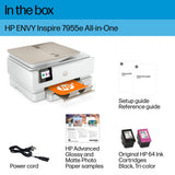 HP ENVY Inspire 7955e Wireless Color Inkjet Printer, Print, scan, copy, Easy setup, Mobile printing, Best-for home, Instant Ink with HP+,White HP