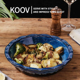 KOOV Ceramic, 9 Inches Pie Plate, Pie Dish for Dessert Kitchen, Round Baking Dish Pan for Dinner, Wrapping Upgrade, Reactive Glaze (Nebula Blue) KOOV