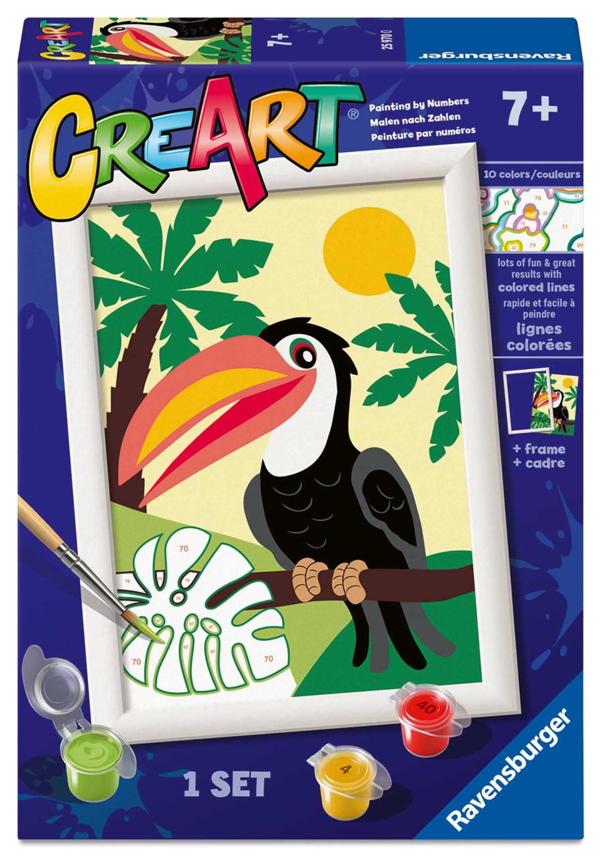 Ravensburger CreArt Toucan in Jungle Paint by Numbers Kit for Kids - 25970 - Painting Arts and Crafts for Ages 7 and Up Ravensburger