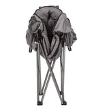 MacSports C932S-129 Padded Cushion Outdoor Folding Lounge Patio Club Chair, Gray MacSports