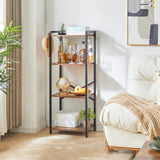YMYNY Bookcase, 4-Tier Narrow Ladder Bookshelf, Freestanding Shelving Unit, Multifunctional Storage Rack, for Home Office Living Room Bedroom Kitchen, Plant Stand, Rustic Brown, 44*16.9*11.4"UHBC004H YMYNY