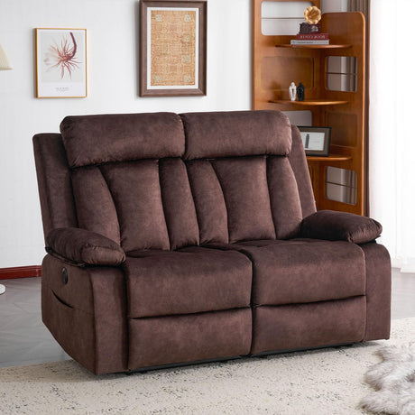 RIHEREFY Power Reclining Loveseat with Massage & Heat, Loveseat Recliner Sofa with Cup Holders, Electric RV Sofa with USB/Type C/Side Pocket, Wall Hugger Recliner Loveseat for Living Room RIHEREFY