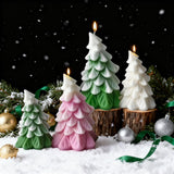 ZQYSING 2 Pcs Christmas Candle Molds, Christmas Tree Silicone Molds for Candles Wax Soap Plaster Epoxy Resin Casting Craft Xmas Home Decoration Handmade Gift ZQYSING