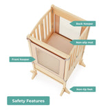 Guidecraft Kitchen Helper® Toddler Tower Step Stool - Contemporary - Natural: Folding Adjustable Height Montessori Wooden Learning Furniture with Keepers Guidecraft