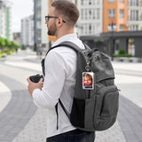 Eersida 12 Pcs Sublimation Work Card Holder Rectangle Portable Transportation Card Holder Leather Sublimation Badge Holders Printable Blank Card Carrier Case for Men Women Business Passport ID Card Eersida