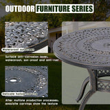 FDW Patio Table Patio Dining Table Outdoor Dining Table Wrought Iron Patio Furniture Patio Furniture Outdoor Table Weather Resistant(Round) FDW