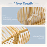 ECOTOUGE Patio Double Egg Chair, Indoor Outdoor Oversized Loveseat, 2 Person Extra Large Wicker Lounge Rocking Glider Chairs w/Thicken Padded Cushions and Pillow for Garden Balcony Sunroom, Yellow ECOTOUGE