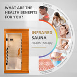 HomeMiYN Far Infrared Saunas for Home, 1 Person Canadian Hemlock Wood Low EMF Dry Sauna Room Indoor Mini Personal Sauna with Carbon Heaters, Control Panel, Bluetooth Speakers, 800W/110V HomeMiYN