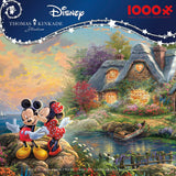 Ceaco - Thomas Kinkade - Disney - Mickey & Minnie - Sweetheart Cove - 1000 Piece Jigsaw Puzzle Ceaco