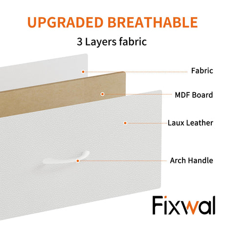 Fixwal White Tall Dresser for Bedroom Closet Organizers and Storage Tall Fabric Dresser with 6 Drawers, Small Clothes Storage Girl Bedroom Furniture Fixwal