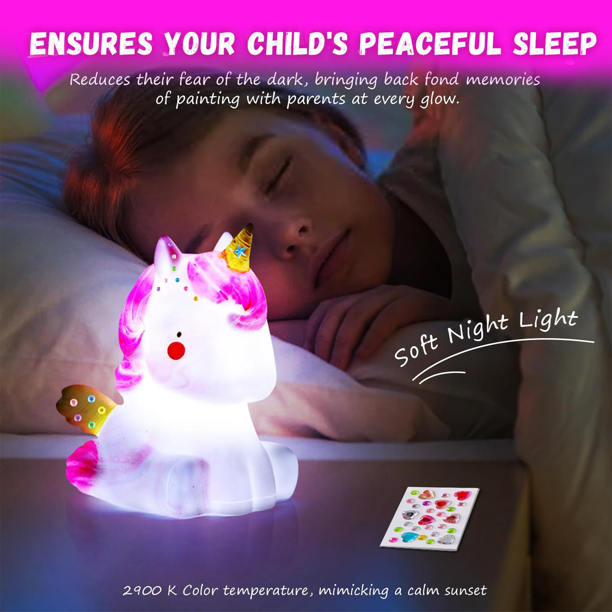 Cokiki Paint Your Own Unicorn Lamp Kit, Art Supplies DIY Crafts Night Light Painting Kit, Arts and Crafts for Kids Ages 8-12, Birthday Party Holiday Creative Gift for Girls Boys Ages 6 7 8 9 10 11 12+ Cokiki