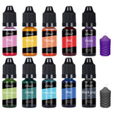10 Colors Candle Dye, 10ml/Bottle Candle Colour Dye, Liquid Oil-Based Vivid Candle Wax Dye, Highly Concentrate Candle Making Supplies, Candle Dye for Soy Wax CUCUFA