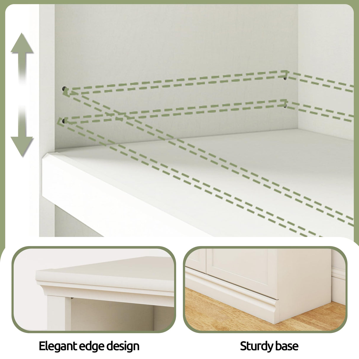 blini 5 Shelf Tall Bookcase with Doors White Bookshelf 31in Wide Display Standing Storage Shelf 72in Tall Wood Book Shelves for Bedroom Living Room Office Library blini
