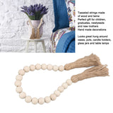 Farmhouse Beads 24in Wood Bead Garland with Tassels Rustic Country Decor Prayer Wall Hanging Bead Decoration for Gifts Ornamen Buachois