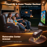 Tiooii RV Loveseat Recliner Sofa, Oversized Massage Wall Hugger Recliners with Insert Pockets, Cup Holders, Reclining Couch, 150° Adjustable Recline & Padded Armrests, for RV Furniture & Living Room Tiooii