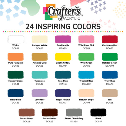 DecoArt Crafter’s Acrylic Paint Set, 24 (2 fl oz/59 ml) Assorted Matte Finish Colors, DIY Arts And Crafts Acrylic Paint, 48 Fl Oz(Pack of 1) - WoodArtSupply