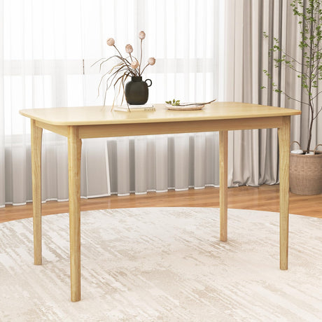 Giantex 48" L Rectangular Wooden Dining Table, Solid Rubber Wood Kitchen Table, Farmhouse Dinner Table, Kitchen Dining Room Home Furniture, Load 330 Giantex