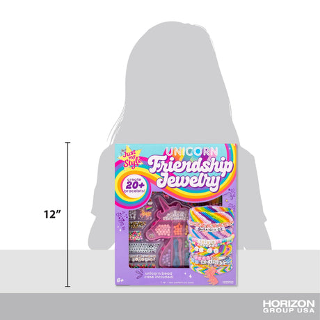 Just My Style Unicorn Friendship Bracelets by Horizon Group USA Create 20+ Bracelets, Kit Includes 1300+ Beads ABC Beads, Metallic Beads Unicorn Storage Case & More Just My Style
