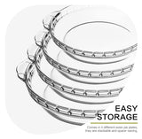 4 Packs Glass Pie Plates, MCIRCO Deep Pie Pans Set (7"/8"/9"/10"), Pie Baking Dishes with Handles for Baking and Serving, Clear M MCIRCO